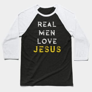Real Men Love Jesus Funny Christian VBS Church Baseball T-Shirt